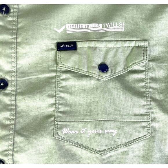 TWILLS Utility Wear Adventure Men Green Button Down Long Sleeve Shirt Size XL - Picture 6 of 15